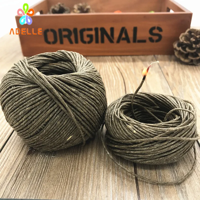 

Organic 1.5mm* 50ft Hive Hemp Wick Bees Waxed hemp Twine Cord Line cigarette Lighter candel craft free shipping Alternative 15m