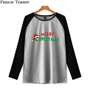 

Merry Christmas Raglan Long Sleeve T shirt Casual Men/women Highstreet Christmas Fashion Autumn Oversize Clothes