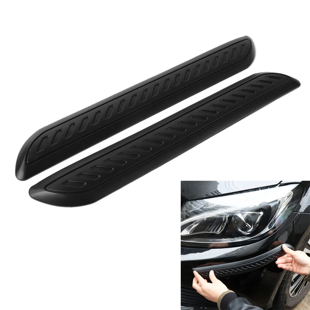

2Pcs Anti-collision Front Rear Rubber Bumper Corner Protector Sticker Crash Cover Guard Lip Scratch Sticker Black Car Styling