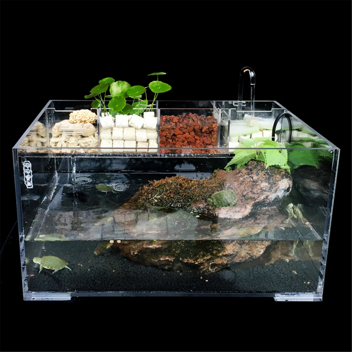 Прозрачный акриловый аквариум с водяным насосом, фильтр для домашнего офиса, украшение для рабочего стола, золотая рыбка, черепаха, коробка для разведения, контейнер