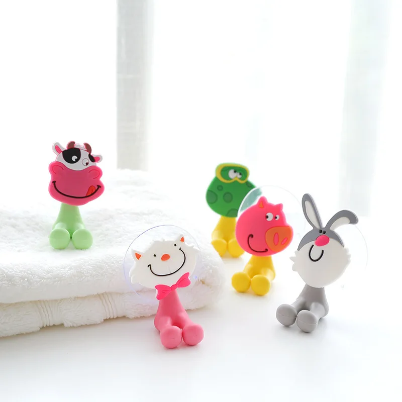 Animal Cute Cartoon Suction Cup Toothbrush Holder Bathroom Accessories Set Wall Suction Holder Tool Animal Cute Cartoon Suction Cup Toothbrush Holder Bathroom Accessories Set Wall Suction Holder Tool