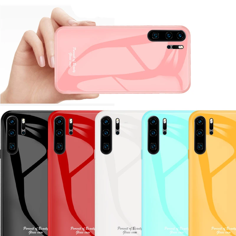 Candy Color Tempered Glass Case For Huawei Honor 10i 20i 8X 8C P20 Pro P30 Lite P Smart Y7 Y9 Mate 20 Lite Nova 3i 4 Cover