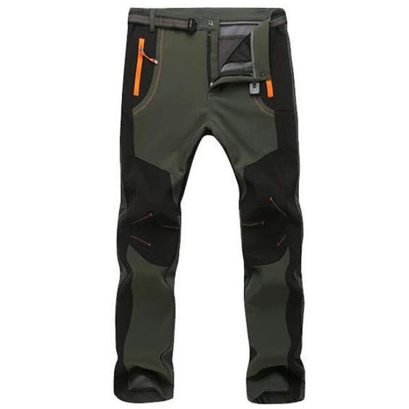 

Thicken Fleece Pants Men Casual Winter Warm Soft Shell Breathable Trousers Male Windproof waterproof Elasticity Cargo Pants 5XL