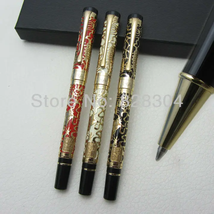 3pcs Free Shipping NIB Jinhao Ping cursive italic style celluloid 0.7MM perfect carvings Pattern Roller Pen