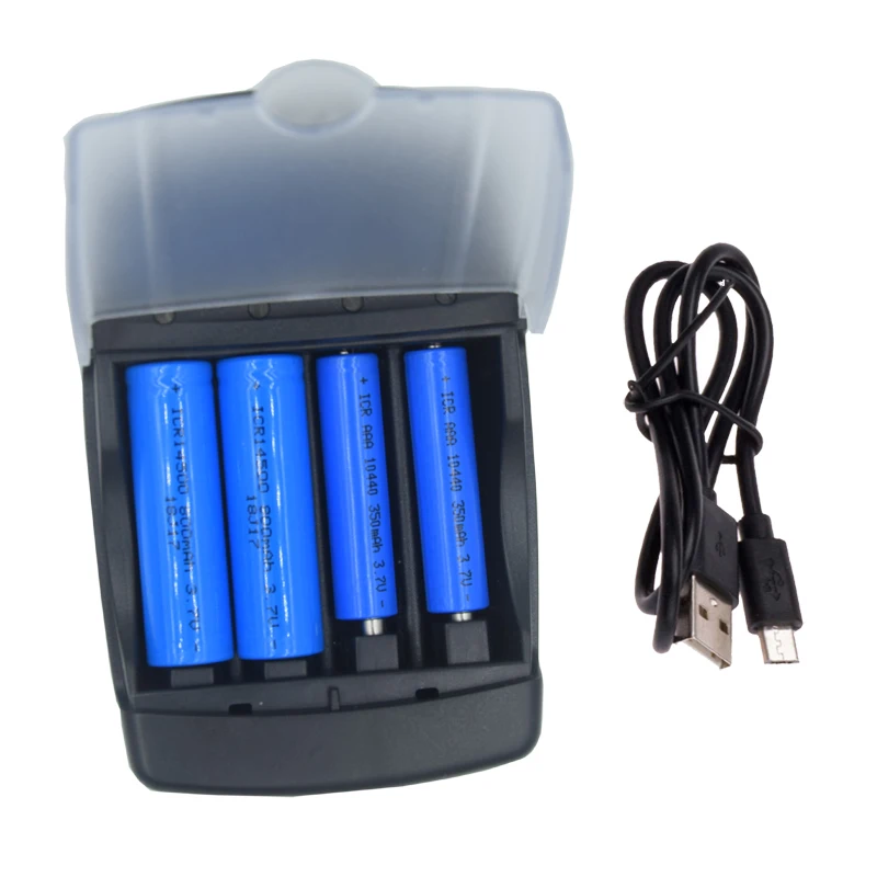 

4 Slots intelligent battery charger for Lithium 14500 10440 3.7V battery smart charger LED light display