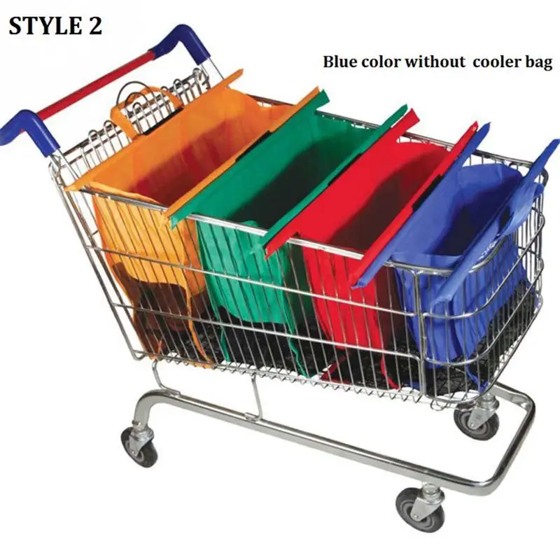4 шт складной многоразовые для бакалейный продуктов пакет для супермаркетов сумка-шоппер
