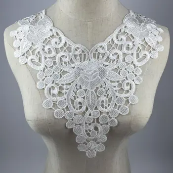 

50pcs/lot Venise Lace Fabric Dress Applique Blouse Sewing Trims DIY Neckline Collar Costume Decoration Accessories