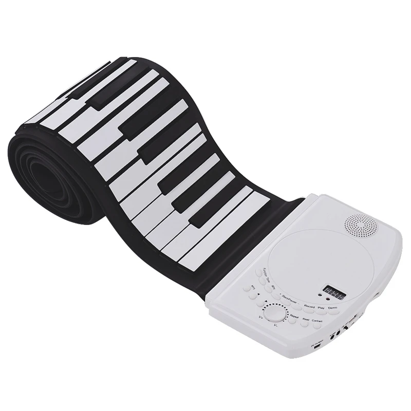  Portable 61 Keys Roll Up Piano Digital Keyboard Piano Soft Silicone Electronic Keyboard Recharge Ba
