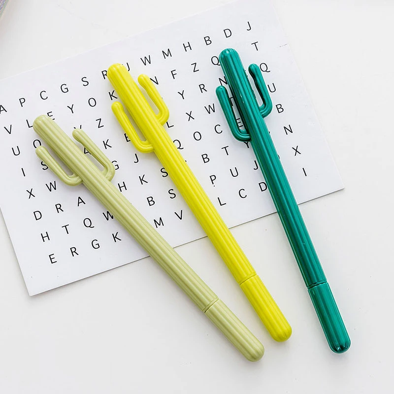 

DL South Korea stationery Cute creative personality cactus neutral pen student stationery Gift pen needle 0.5 Plant Pen