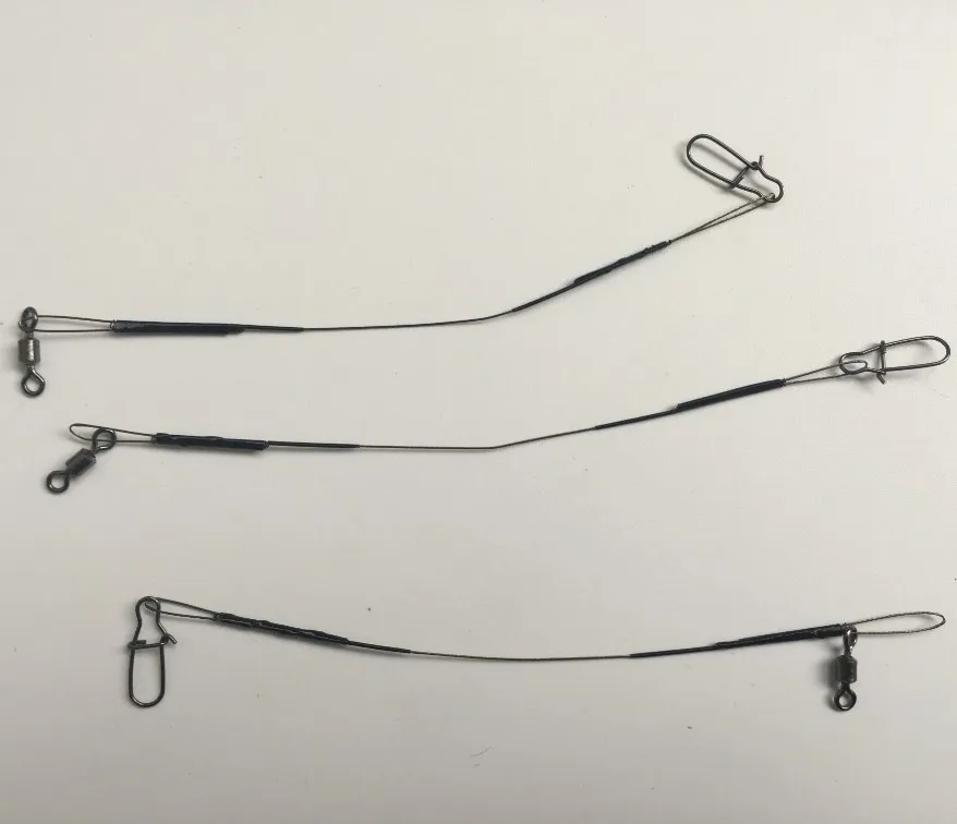 

3pcs 5" 12 lb. high qulity Micro Leader w/ Crane Swivel Fishing Lure Hooks Line Trace Wire Leader Swivel Spinner Shark