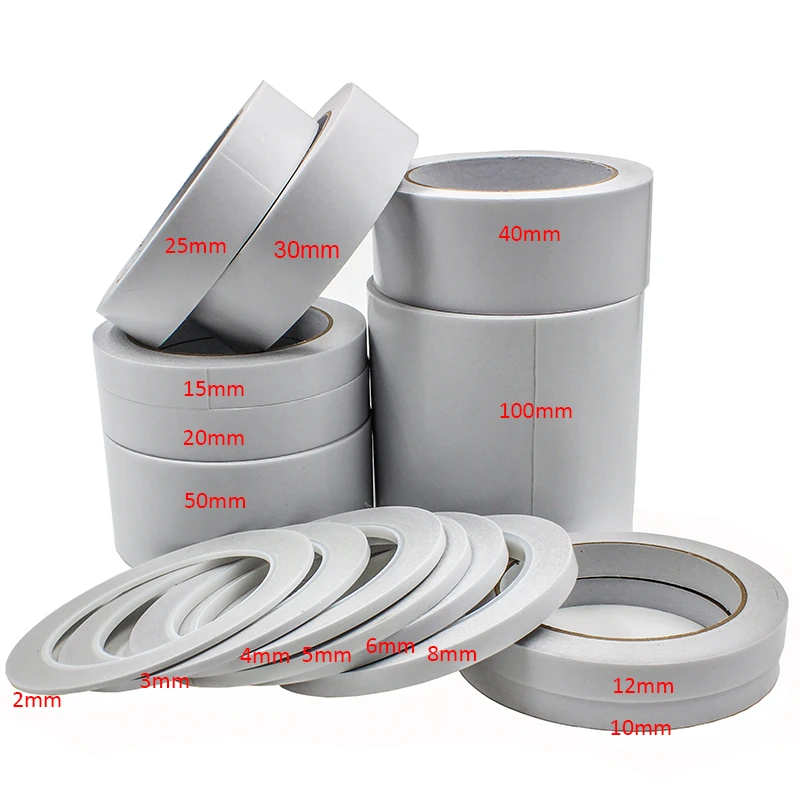 

2mm 3mm 4mm 5mm 6mm 8mm 10mm x 20Meter/Roll Double Sided Adhesive Tape Office Tape School Supplies For DIY Craft