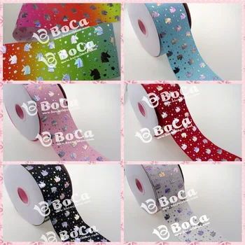 

100Yards /lot , 3" unicorn foil printed grosgrain ribbon for making big bows , DIY handmade material