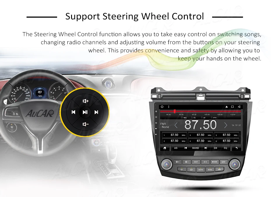 Best AuCar 10.1" Car DVD Player for Honda Accord 7 2003-2007 Android radio gps navigation HD 1024*600 Bluetooth Radio WIFI Stereo IPS 14