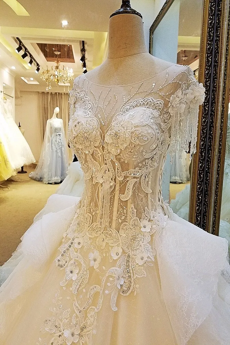 Сексуальный, кружевной, с аппликацией кристалла Robe De Mariage A line свадебные платья плюс размер платье невесты Vestidos De Novia