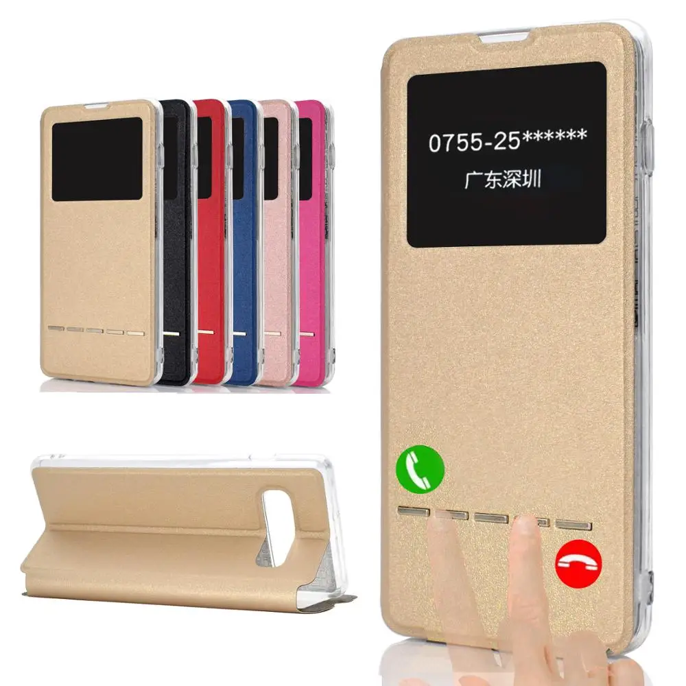 

Smart Front Window View Phone Case For Samsung Galaxy S10 Plus A50 A30 A40 S9 S8 Note 9 S7 Edge J4 J6 A6 A7 A8 2018 Leather Case