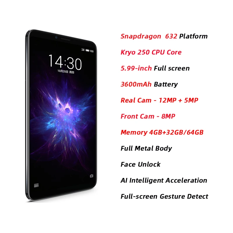 Оригинальный Meizu Note 8 Note8 Global rom 4 Гб 64 Смартфон Snapdragon 632 Octa Core Две задние камеры