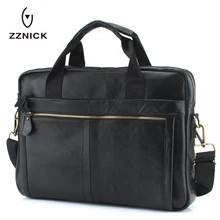 ZZNICK, новинка, мужской портфель из натуральной кожи, Мужская модная сумка через плечо, сумка для компьютера, Большая вместительная сумка, сумка для отдыха и путешествий