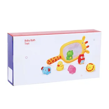 

Cute Cartoon Water Baby Boys Girls Bath Toys Rubber Duck Bathroom Toys Floating Fish For Kids Shower Mesh Classic Toys