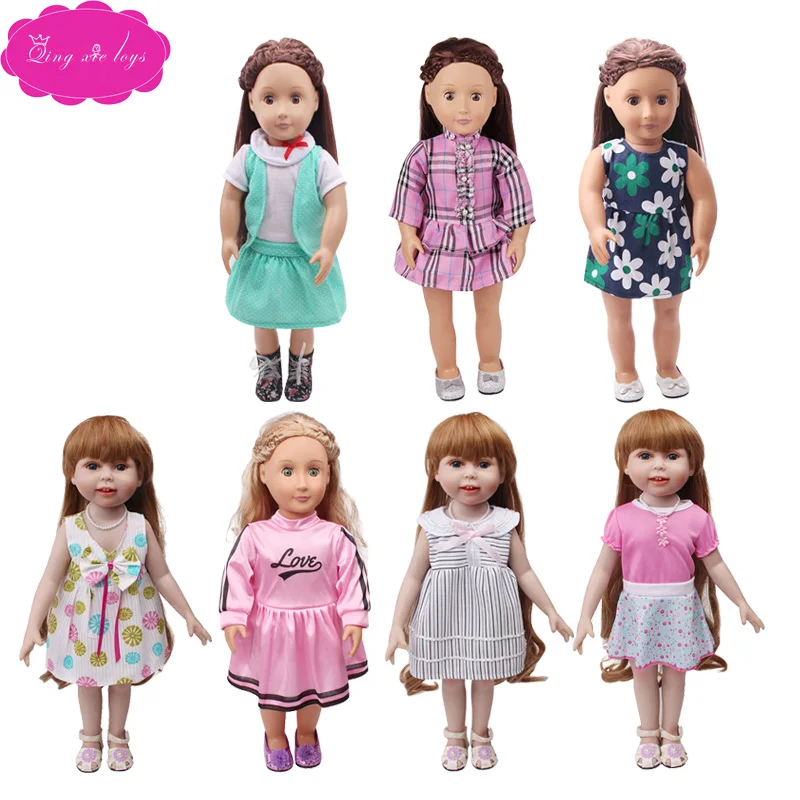 Кукла Одежда различных стилей платья подходят 18 сапоги с меховой отделкой для девочек и 43-cm Детские аксессуары для кукол c102-c591
