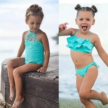 

Baby Bodysuit Toddler Baby Girls Kids Swimsuit Bathing Tankini Bikini Set Swimwear Beachwear Swimming Suit For Girl Cotton