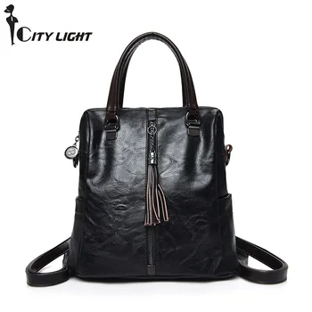 

Multifunction Women Bag 2018 New Vintage Handbag Lady Girls Casual Shoulder Bags Travel Bag Female Back pack Sac A Main