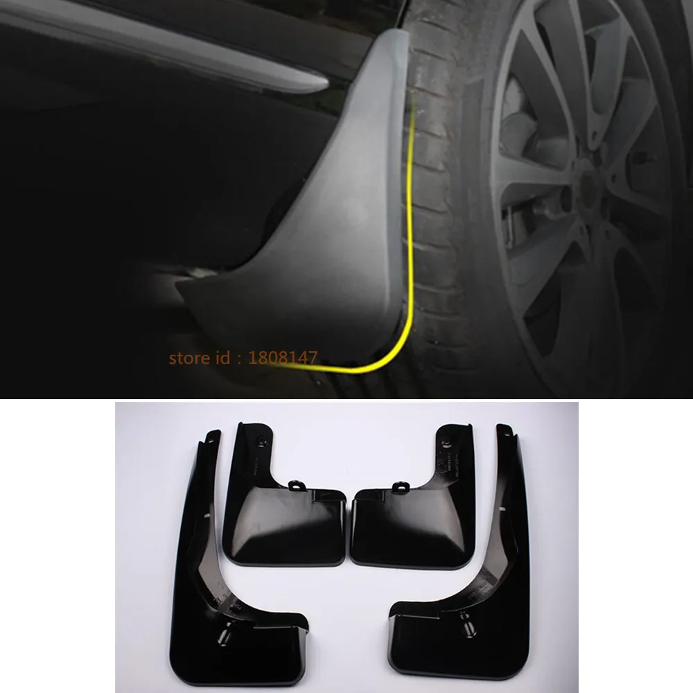 Car wheel trims body cover ABS fender soft mudguard protection flaps splash mud guard frame 4pcs