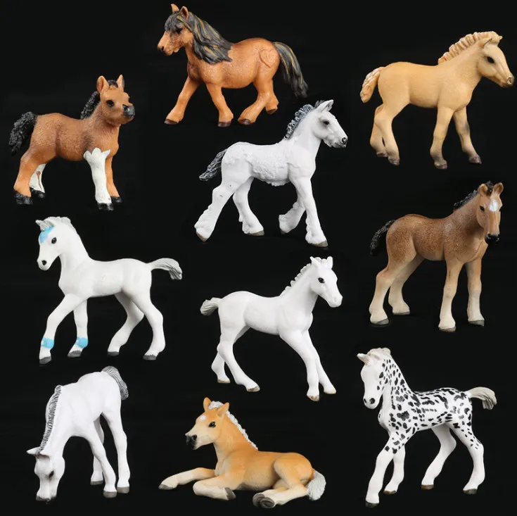 

2019 NEW 10 stlyle Simulated Pony Horse Model Solid Emulation Action Figure Learning Educational Kids Toys for Boys Children .