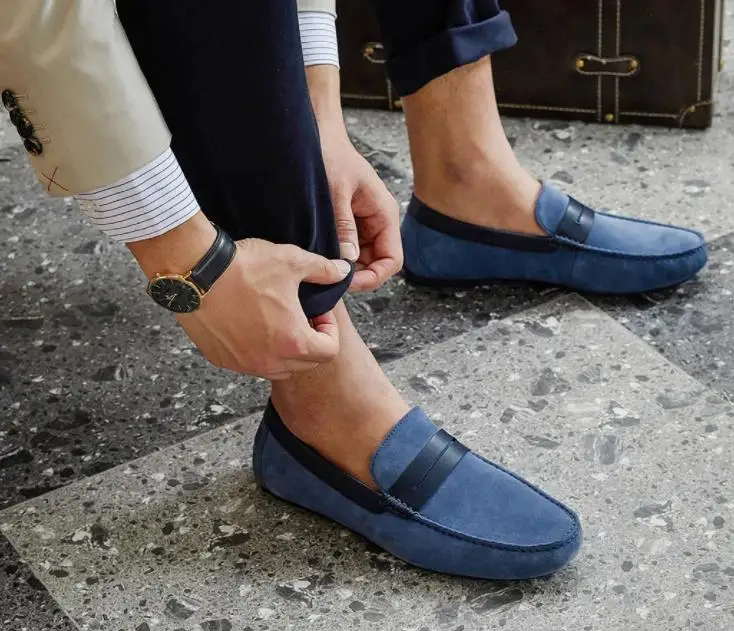  Authentic Xiaomi mijia Men's suede moccasin shoes Pig skin for comfortable suede leather Summer