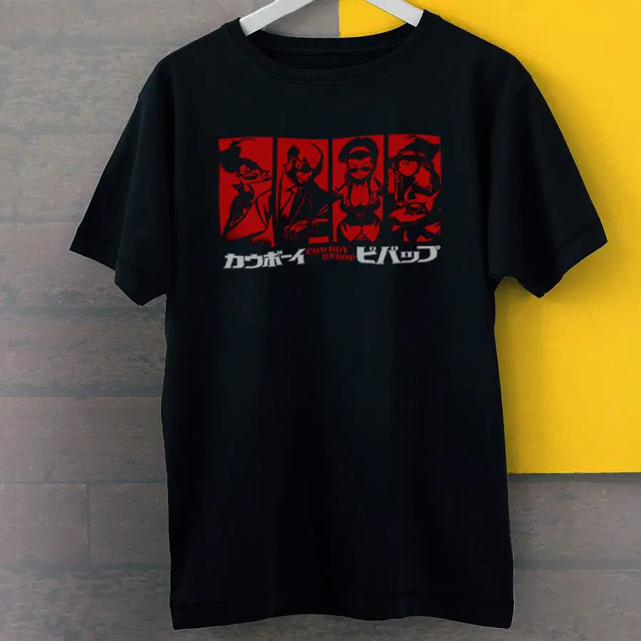 

2019 Fashion Short Creative Printed Cowboy Bebop Squad Bebop Team Red Art Anime New Black Tees T-Shirt S-3XLSummer T-Shirt