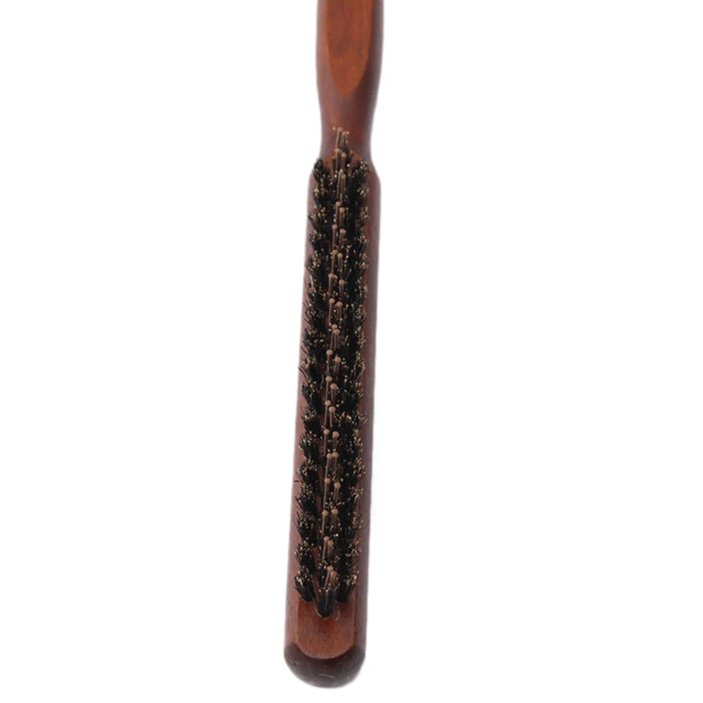 1 шт. тонкий зубной гребень деревянная ручка натуральная щетка для волос из шерсти кабана пушистый гребень парикмахерский инструмент массаж головы