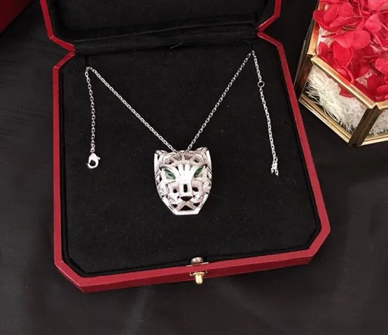 

Hot brand party jewelry for women panther necklace cz green eyes tiger leopard necklace famous brand luxury jewelry women gift