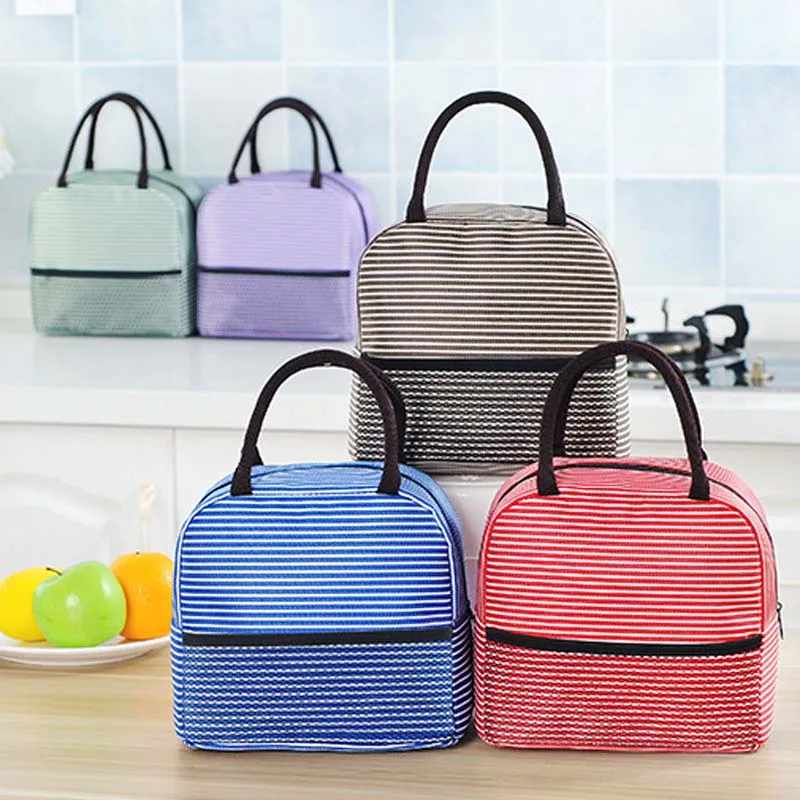 

Baby Milk Bottle Insulation Bags Striped Lines Waterproof Oxford Lunch Bag Infant Kids Food Warmer Thermal Bag