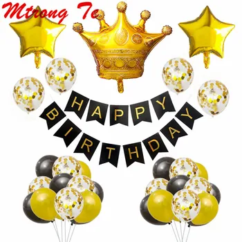 

32pcs/set Happy Birthday Banner 12inch Confetti Latex Balloons 40inch Number Foil Helium Balloon Birthday Party Decor Supplies