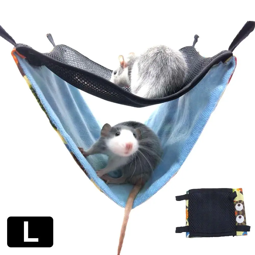 

Pet Hammocks Hanging Bed Nest Hammock Double Layer Breathable Mesh Hammock Small Pet Cotton Nest Cage Accessories