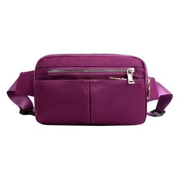 

Fashion Lady Solid Color Nylon Waterproof Wild Shoulder Bag Messenger packs Pocket bolso cintura mujer