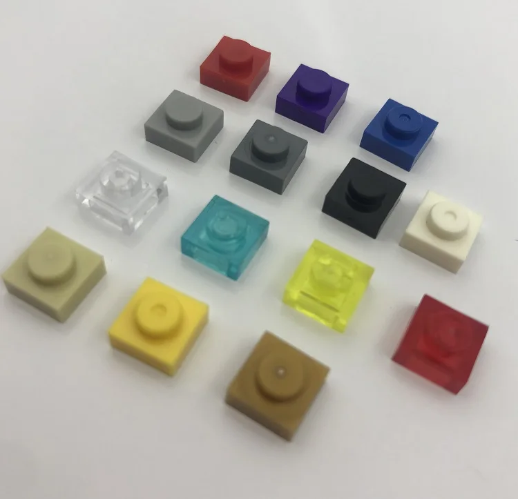 Smartable Plate 1x1 Building Blocks Parts DIY LOGO Toys For Children Educational Creative Compatible Legoing 3024 300pcs/lot