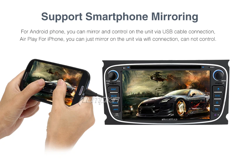 Perfect Pumpkin 2 Din Android 7.1 Car DVD Player GPS Navigation Quad-core 2G+32G Stereo For Ford Mondeo/Focus Wifi FM Rds Radio Headunit 17