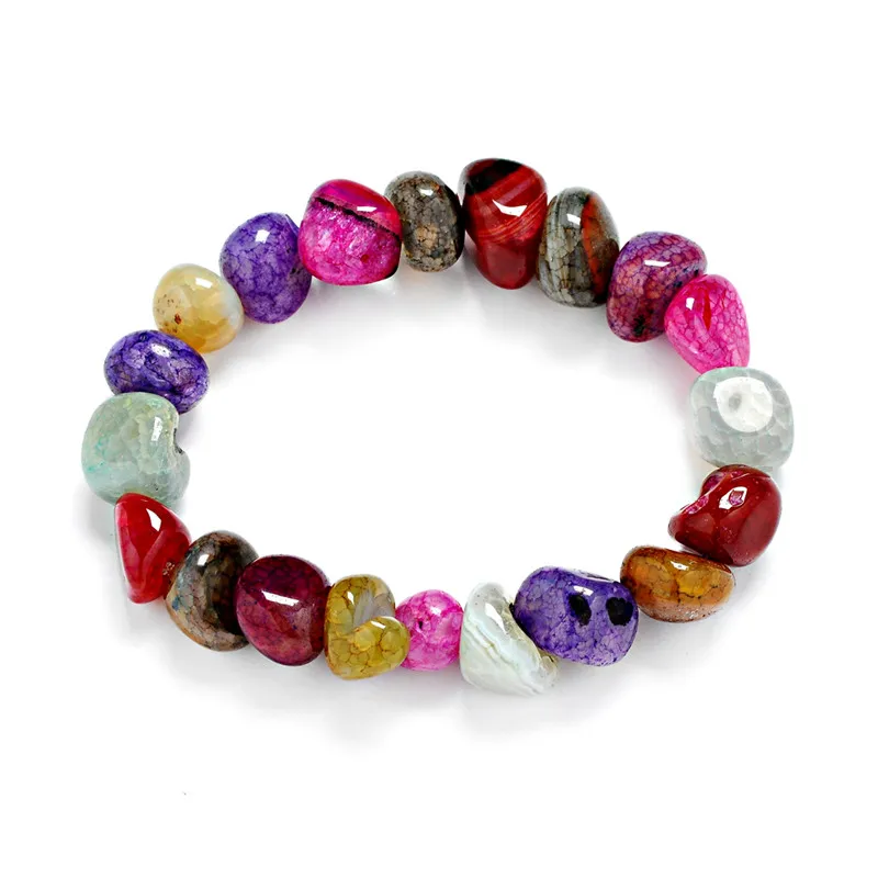 Смешанные цвета браслет ручной работы оптом разные формы оникс натуральный камень браслет камень бусы браслет для женщин