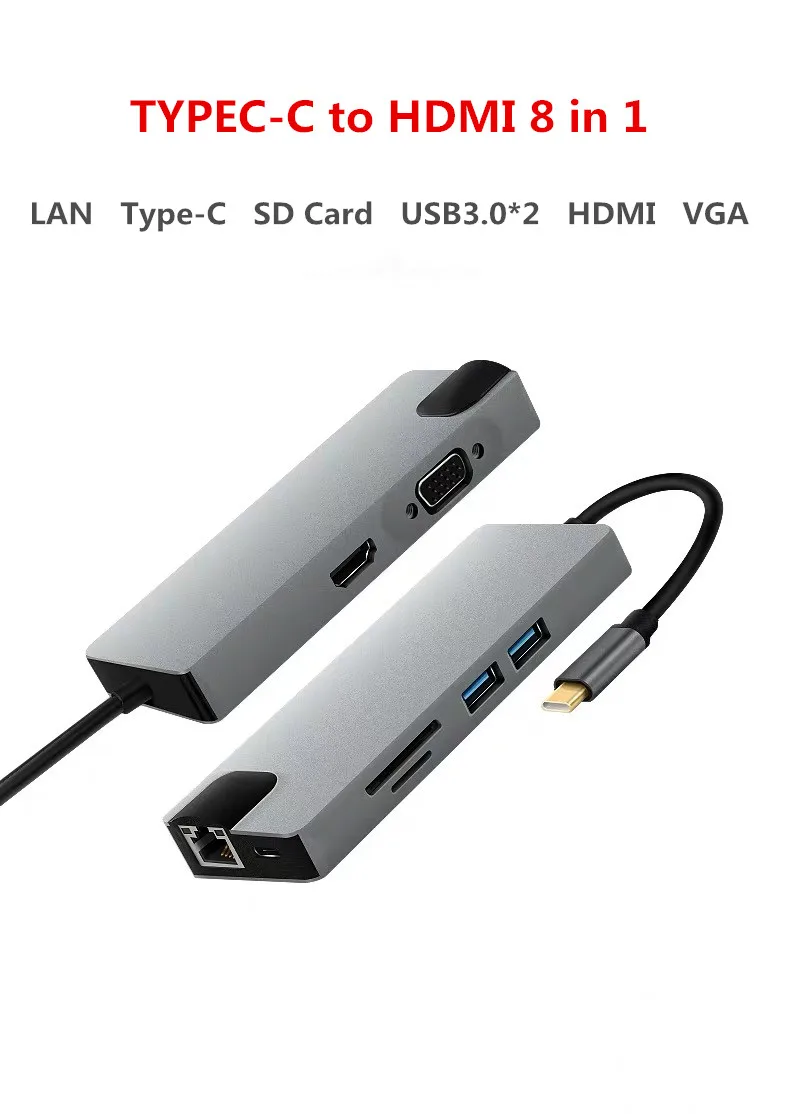 Usb-концентратор Тип C на HDMI портом Thunderbolt 3 адаптер для MacBook samsung Galaxy S10 huawei Коврики 20