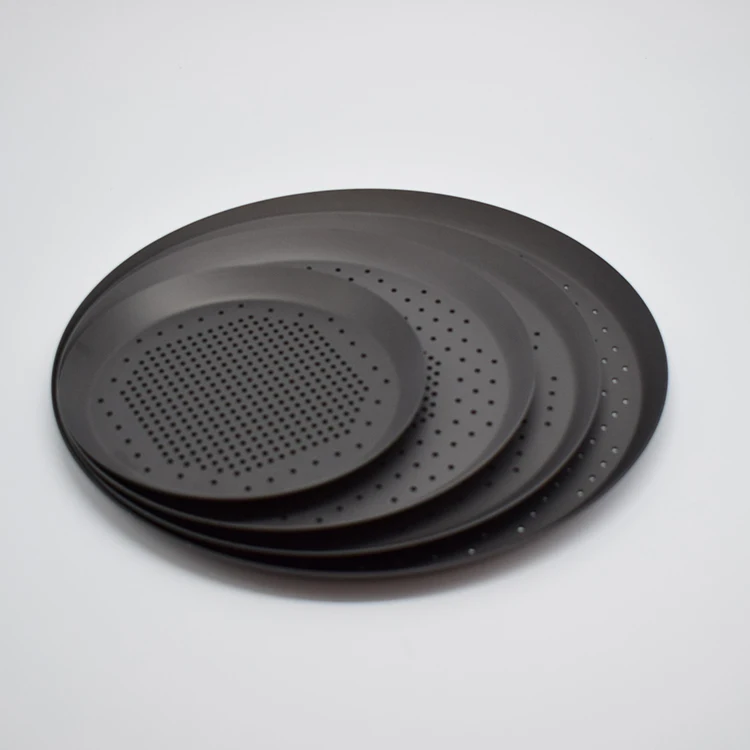 black color hole Nonstick Pizza Baking Pan Tray Plate Dishes Holder Bake ware Baking Tool Accessories Pizza Screen Pan Metal Net