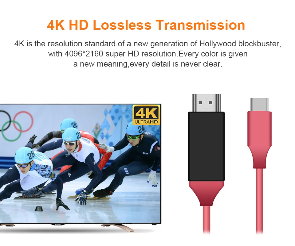 4K USB 3,1 USB-C type C к HDMI кабель HDTV hdmi адаптер для lenovo ThinkPad X1 MacBook Pro samsung S8 S9 NOTE8