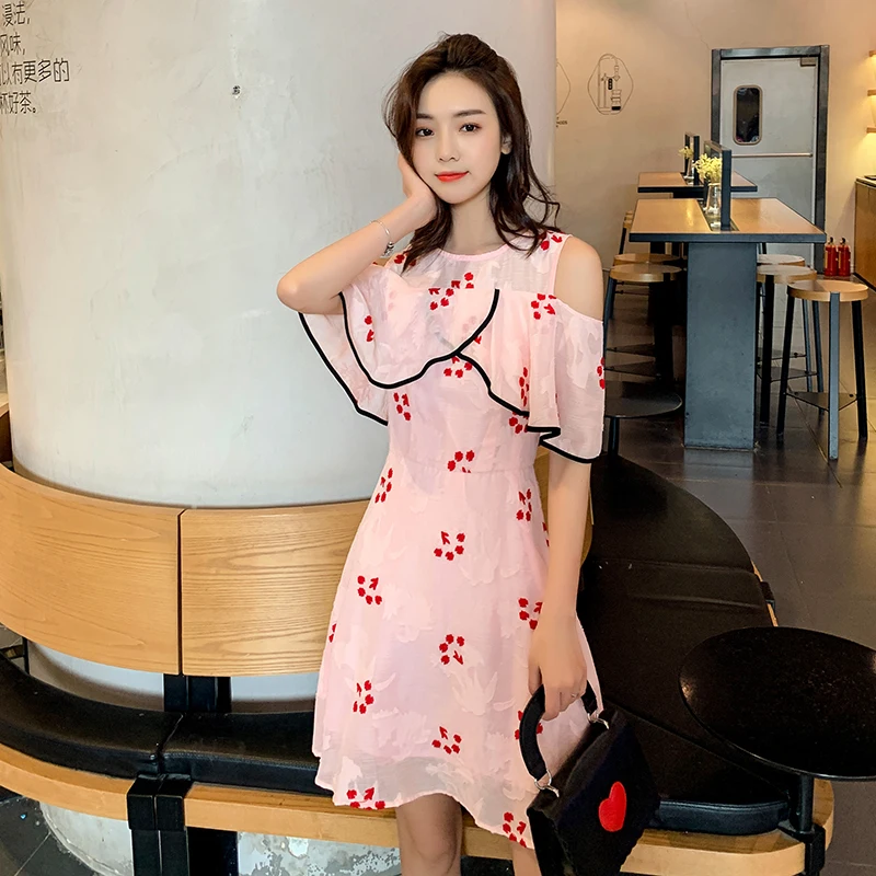 EAD Fashion O Neck Flower Embroidery Women Summer Elegant Dress Good Quality Off Shoulder Sexy Party Dress Pink Ladies Vestido EAD Fashion O Neck Flower Embroidery Women Summer Elegant Dress Good Quality Off Shoulder Sexy Party Dress Pink Ladies Vestido