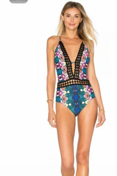 One Piece Swimsuit Trikini Beachwear Swim Suit Wear Sexy Plus Size Bikinis 2017 New Black Lace Biquini May Female Fato De Banho plus-size-black-swimsuit : image One Piece Swimsuit Trikini Beachwear Swim Suit Wear Sexy Plus Size Bikinis 2017 New Black Lace Biquini May Female Fato De Banho plus-size-black-swimsuit