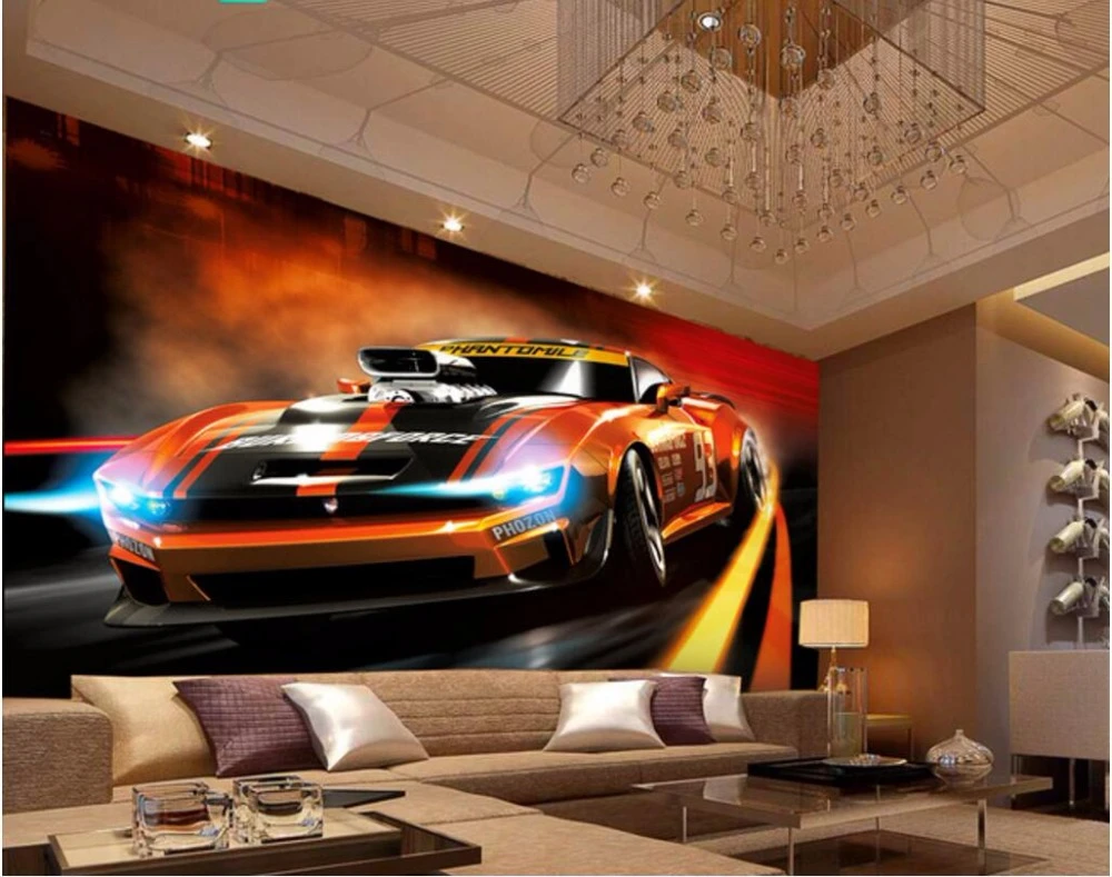 カスタム壁画3d写真の壁紙ダイナミックファッションスポーツカー背景壁画3d壁の壁画の壁紙3 D Mural Wallpaper For Walls 3d Wall Murals Wallpaperphoto Wallpaper Aliexpress