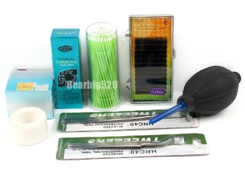 

False Eyelash Glue Remover Tweezer Stick Brush C Lash Extensions Make Up Kit Set