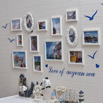 

Wooden Picture Frame Set Mediterranean Style Collage Photo Frame Wall Family Wall Decor Photo Frame Set Porta Retrato Decorativo