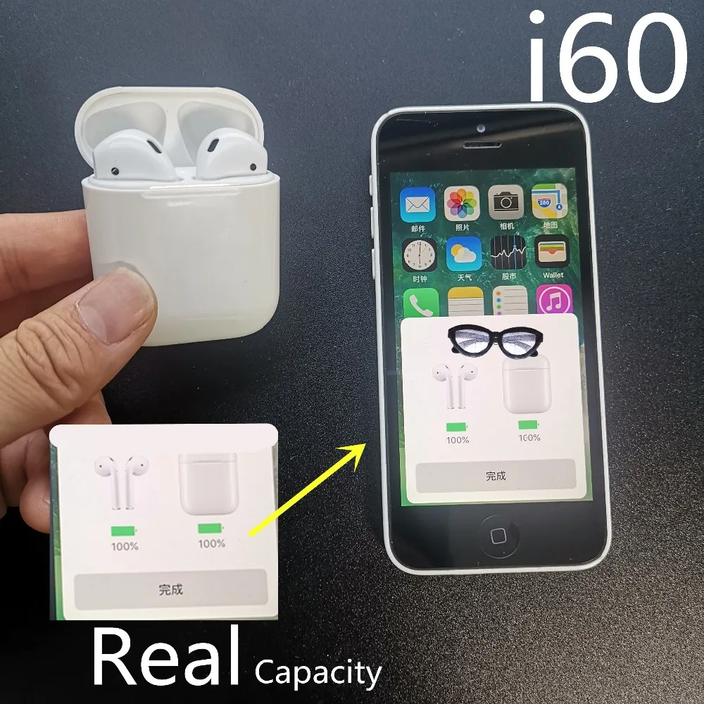 

Original i60 tws pop-up wireless earphones bluetooth earphone touch control bluetooth 5.0 pk tws i10 i12 i20 i30 LK TE9 tws W1