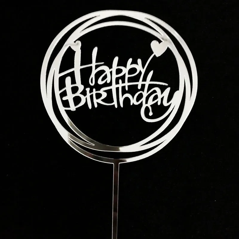 1 шт. акриловые бусины с днем рождения Топпер для торта Love украшения на день рождения кекс флаг День Рождения Декоративные реквизиты - Цвет: Многоцветный