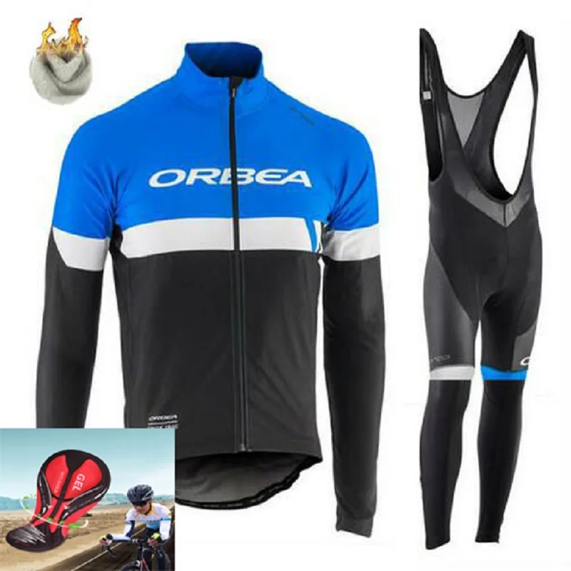 

ORBEA Team 2017 Winter Polar Quick Dry Cycling Jersey Set Clothes Outdoor Sport Coat Costume Bib