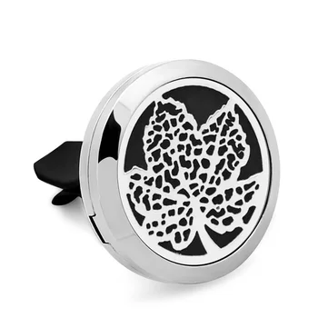 

5PCS High Quality Stainless Steel 2Style Maple Leaf Car Perfume Locket Pendant 30MM Aromatherapy Perfume Clip Car Locket WithPad